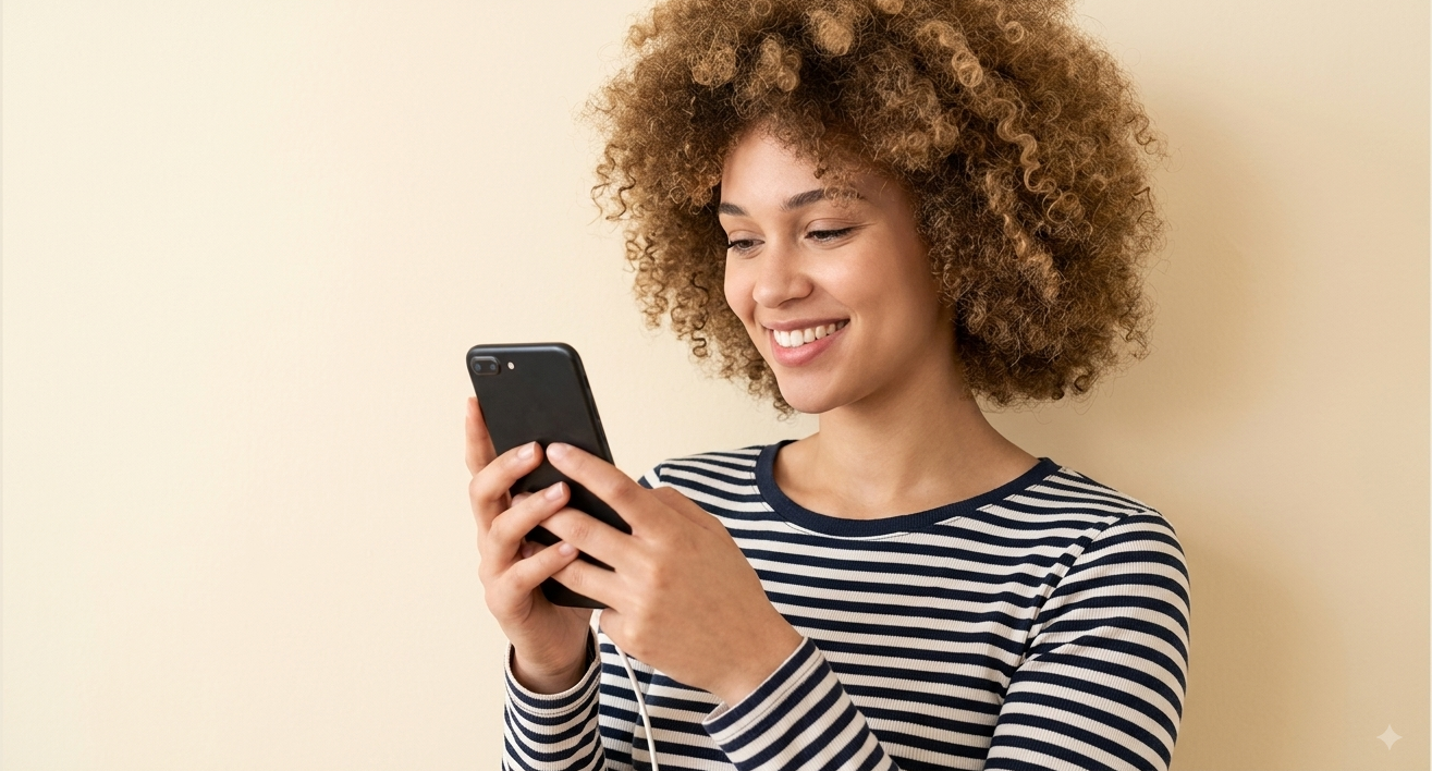 Someone using a social platform on their phone